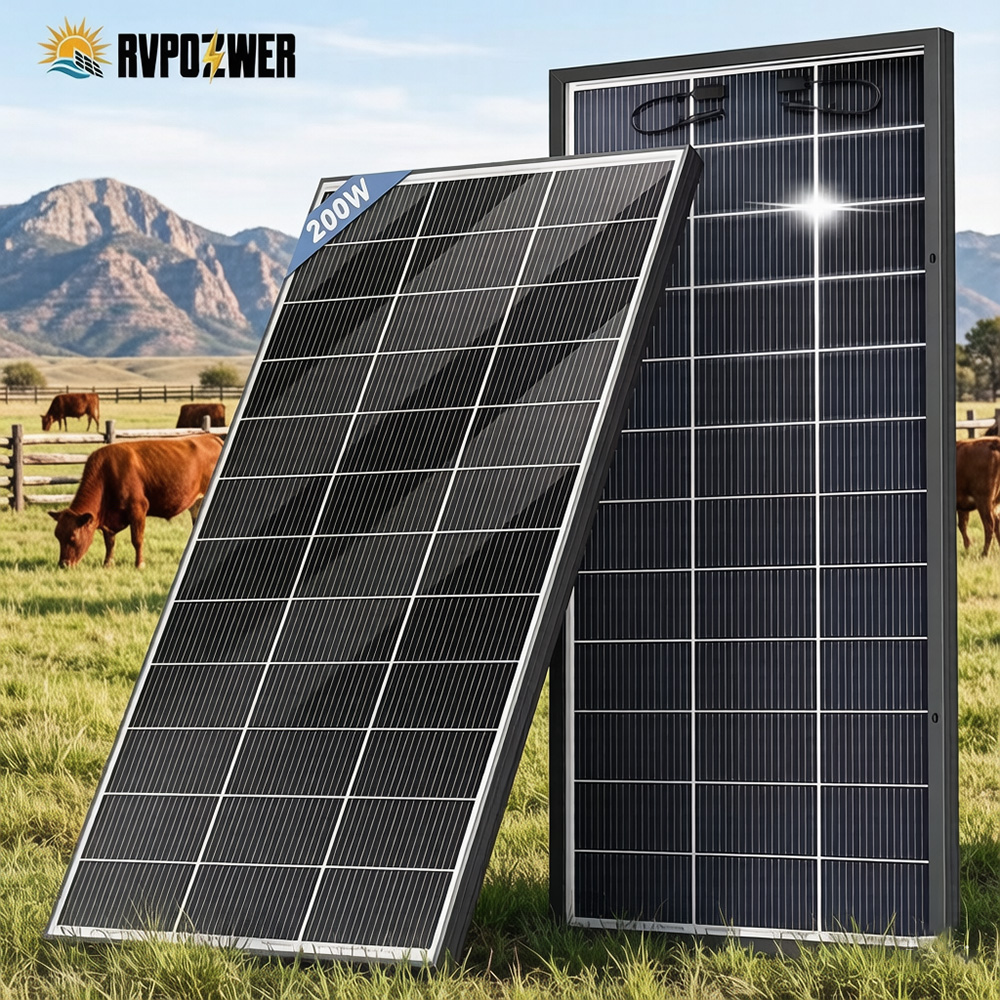 Solar Panel 200W - แผงโซลาร์เซลล์สองหน้า RVPOZWER 16BB N-Type Mono Cells