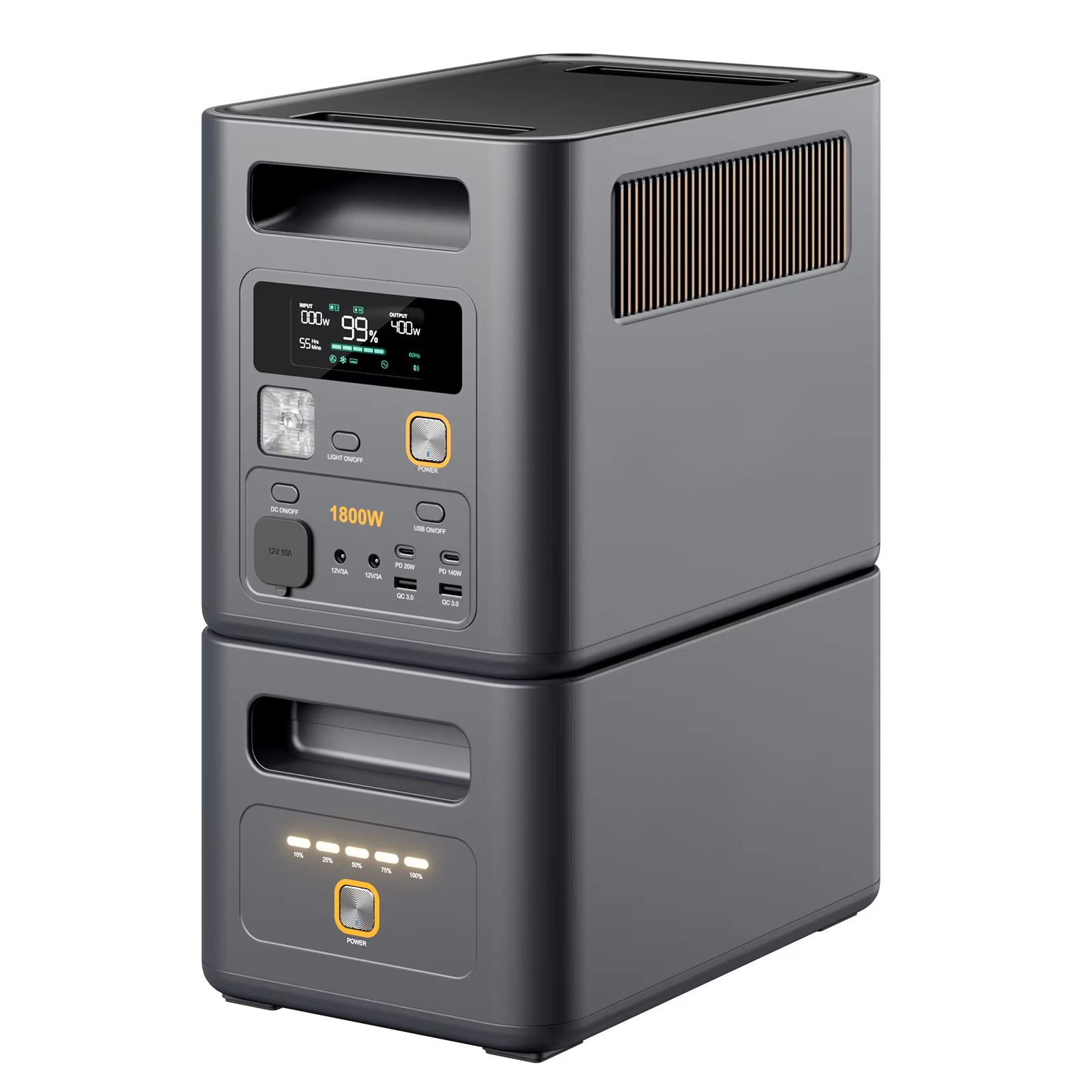 Solar Generator - ดีไซน์ใหม่ สถานีพลังงานแบบพกพา 1800W ชาร์จเร็ว พร้อมแผงโซลาร์เซลล์ 200W