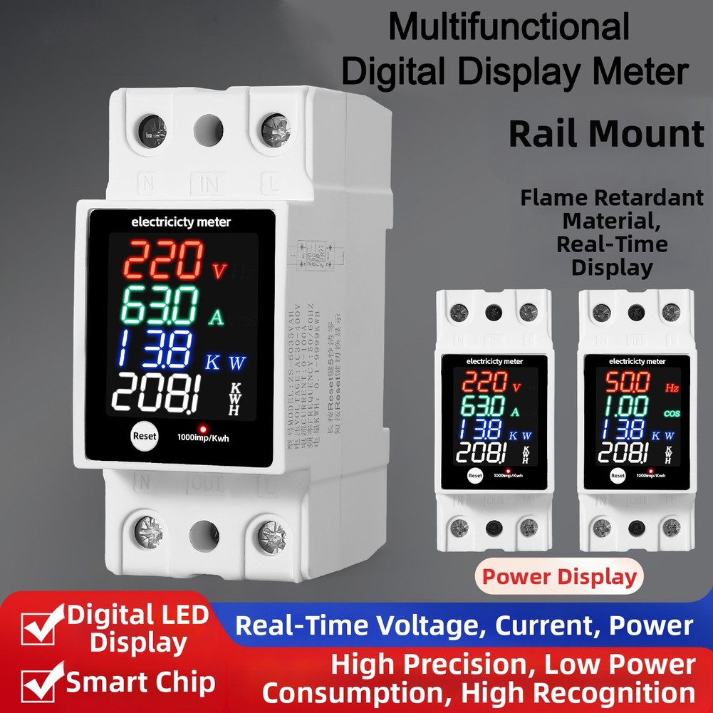 Energy Monitor Meter - เครื่องวัดไฟฟ้าแบบดิจิตอลอเนกประสงค์ รุ่น ZS-6035VAKW สำหรับวัดแรงดันไฟฟ้า กระแสไฟฟ้า กำลังไฟฟ้า
