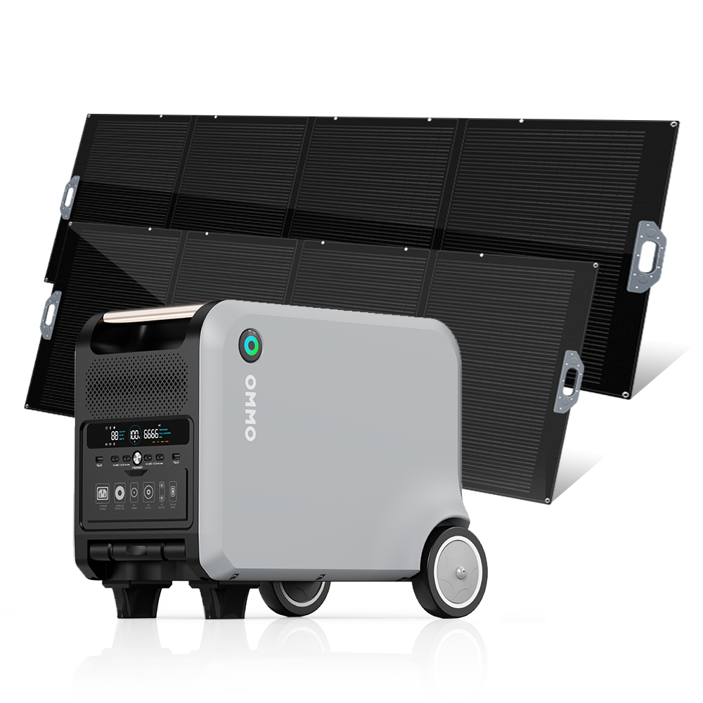 Solar Panel 200W - OMMO OM-PV200Z แผงโซลาร์เซลล์แบบพับได้ 200W ประสิทธิภาพสูง สีดำล้วน