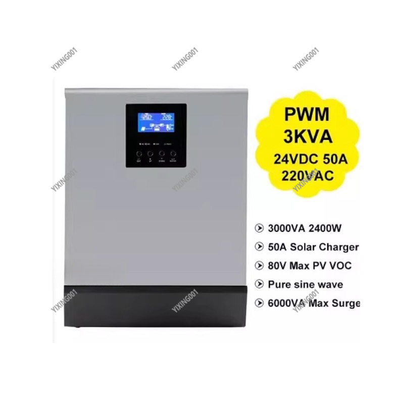 Charge Controller Solar - อินเวอร์เตอร์พลังงานแสงอาทิตย์ 3KVA/2400W 24V - ตัวควบคุมการชาร์จแบบไฮบริด PWM