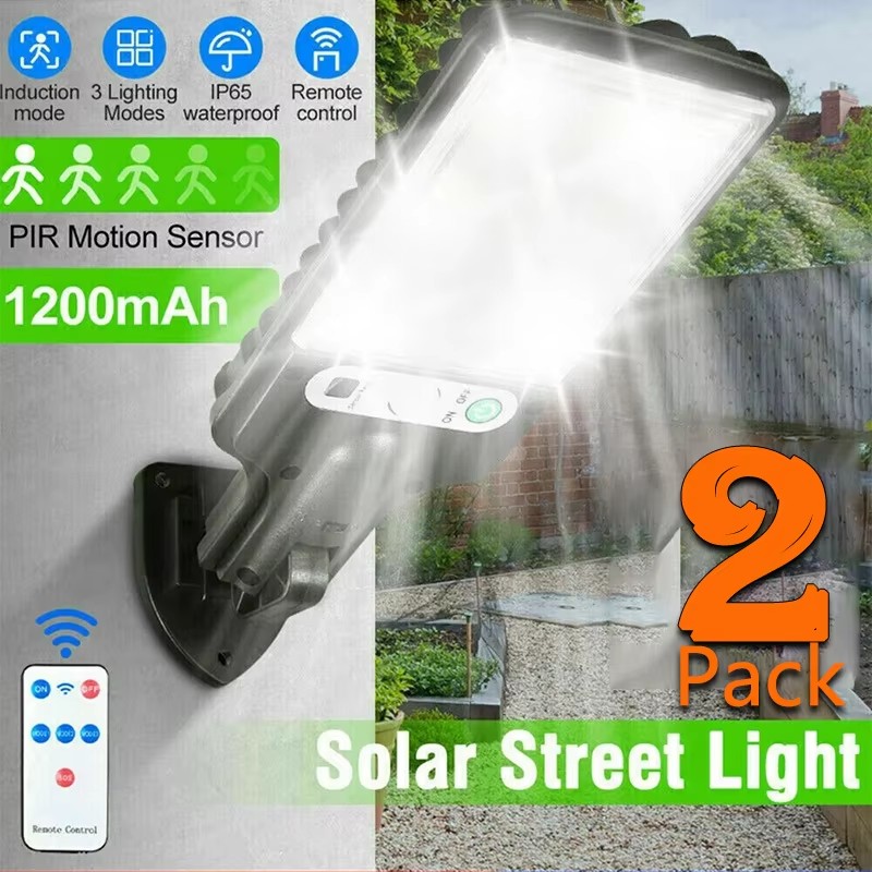 Solar Lamp - ไฟสวนพลังงานแสงอาทิตย์กลางแจ้งพร้อมเซ็นเซอร์ตรวจจับความเคลื่อนไหวของร่างกายมนุษย์ 3 โหมด สำหรับระเบียง โรงรถ ลานบ้าน
