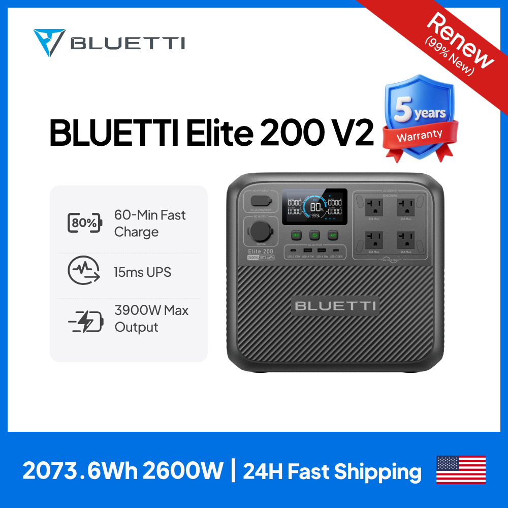 Outdoor Power Station - 【รีนิว】BLUETTI Elite 200 V2 สถานีไฟฟ้าพกพา 2600W