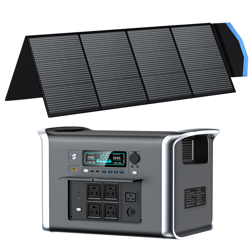 Solar Panel 200W - สถานีไฟฟ้าพกพา CTOLITY AP2000 2400W พร้อมแผงโซลาร์เซลล์ 200W