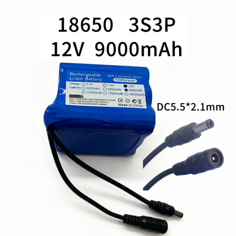 Lithium Battery 12V - แบตเตอรี่ลิเธียมไอออน 12V 9000mAh 3S3P สำหรับกล้องวงจรปิด ระบบรักษาความปลอดภัย