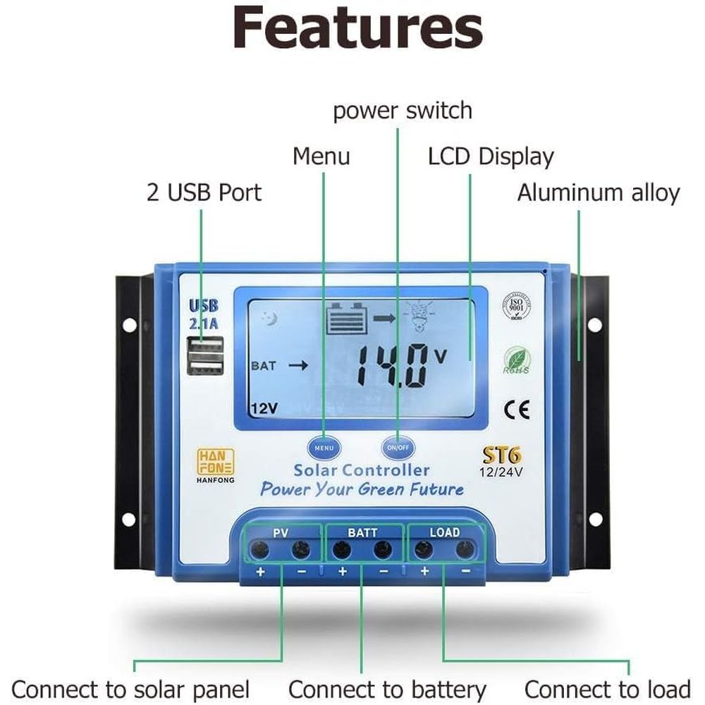 ตัวควบคุมการชาร์จพลังงานแสงอาท - Solar Panel บทวิจารณ์และราคา