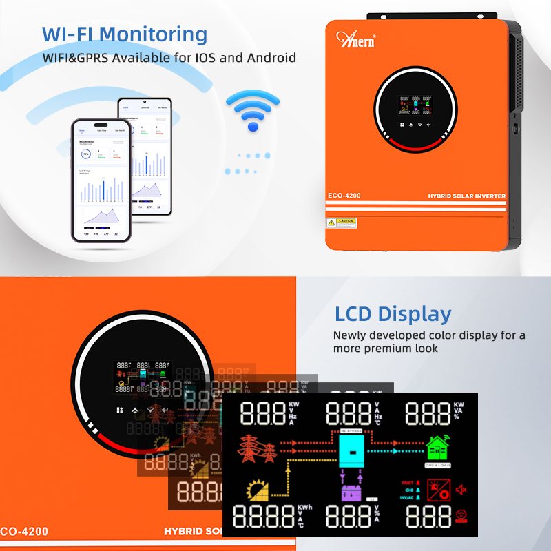 Solar Off Gridอินเวอร์เตอร์Hyb - Charge Controller Solar บทวิจารณ์และราคา