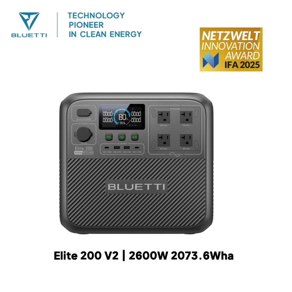 【รีนิว】BLUETTI Elite 200 V2 สถ - Outdoor Power Station บทวิจารณ์และราคา