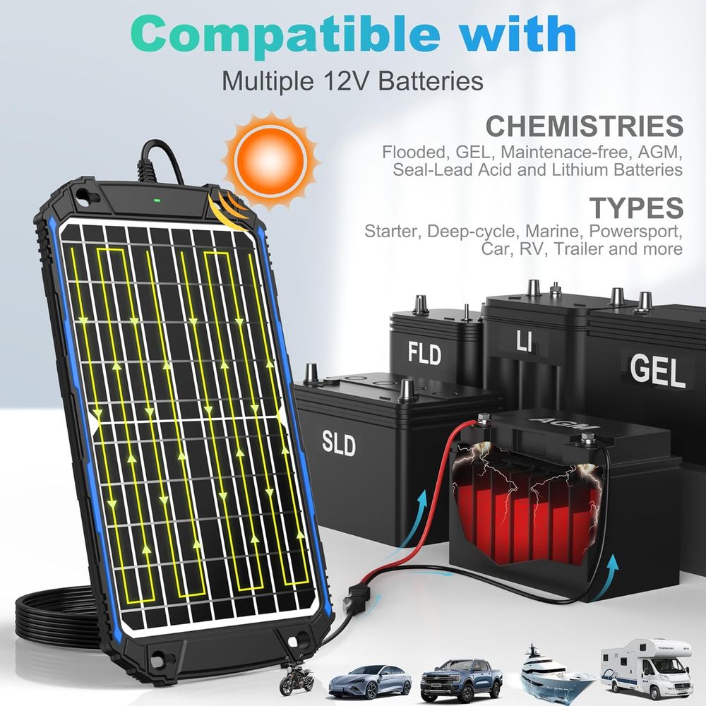 เครื่องชาร์จแบตเตอรี่พลังงานแส - Solar Panel บทวิจารณ์และราคา