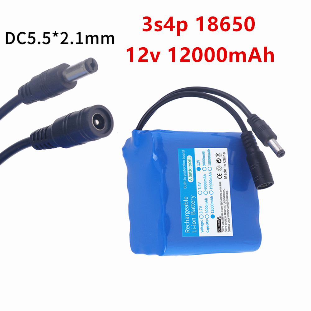 12V 12000mah แบตเตอรี่ 3S4P คว - Lithium Battery 12V บทวิจารณ์และราคา